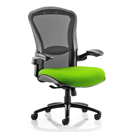 Photo of Houston heavy black back office chair with myrrh green seat