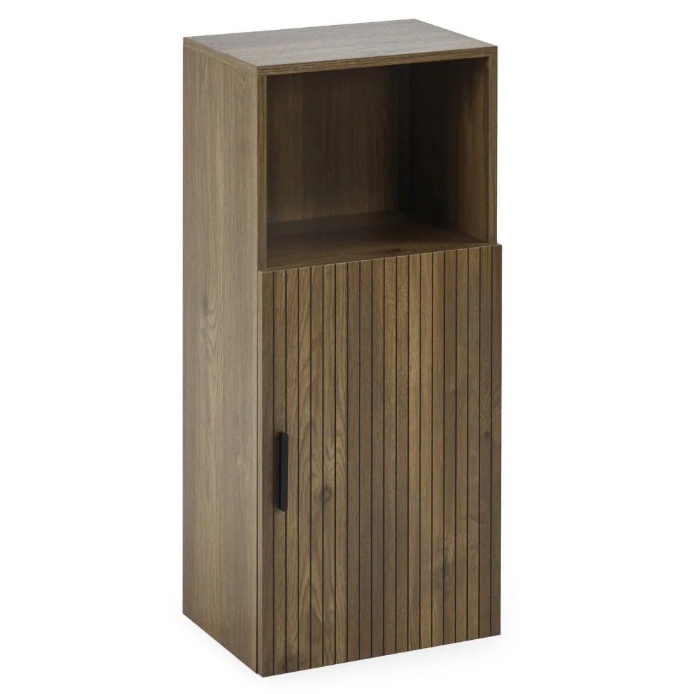 Hovaro Wooden Bathroom Cabinet with 1 Door in Walnut