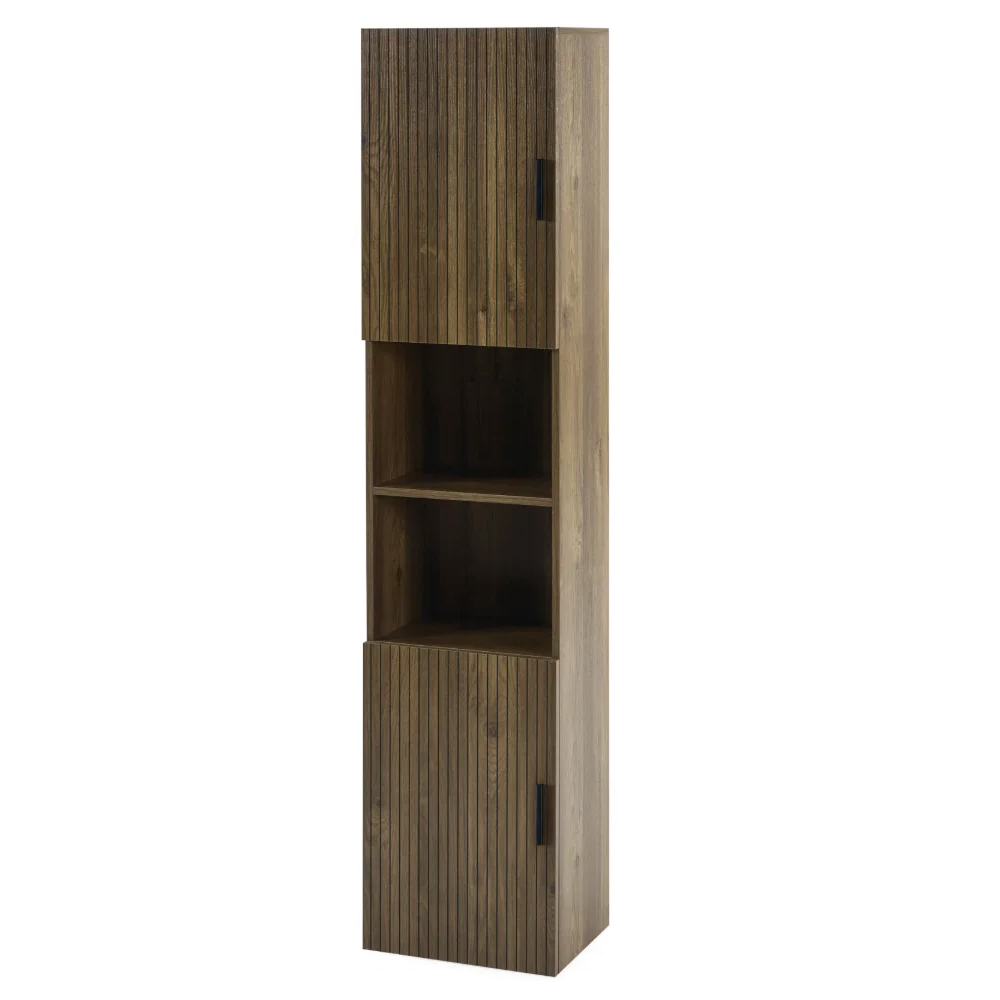 Hovaro Wooden Bathroom Cabinet with 2 Doors in Walnut