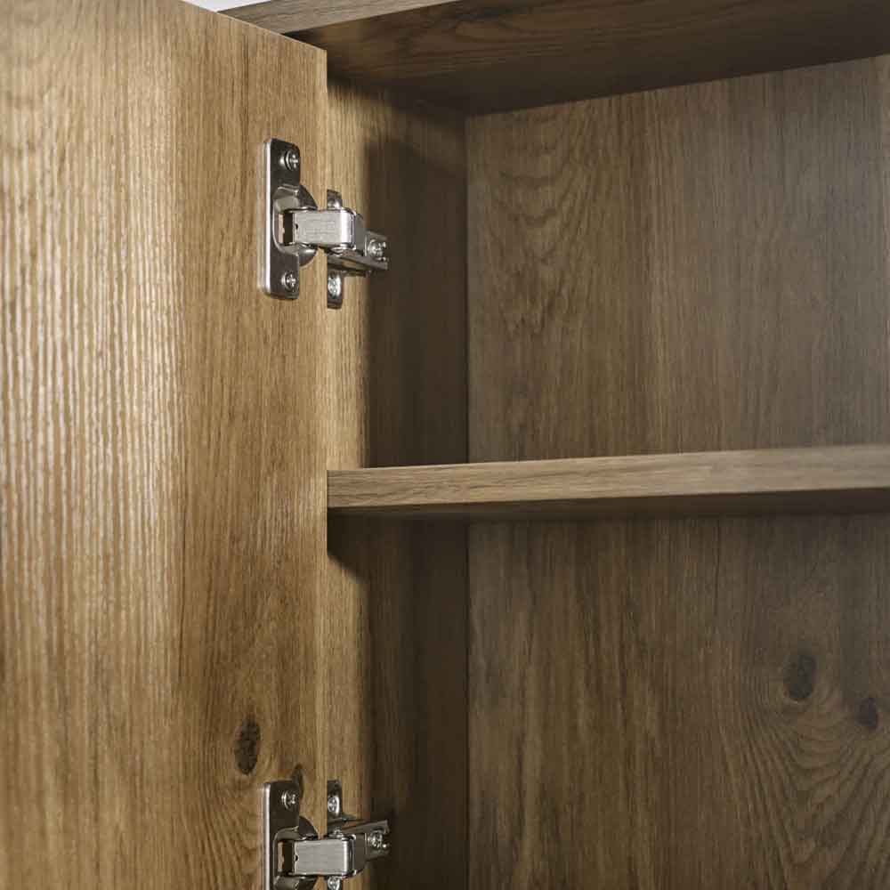 Hovaro Wooden Bathroom Mirrored Cabinet with 2 Doors in Walnut