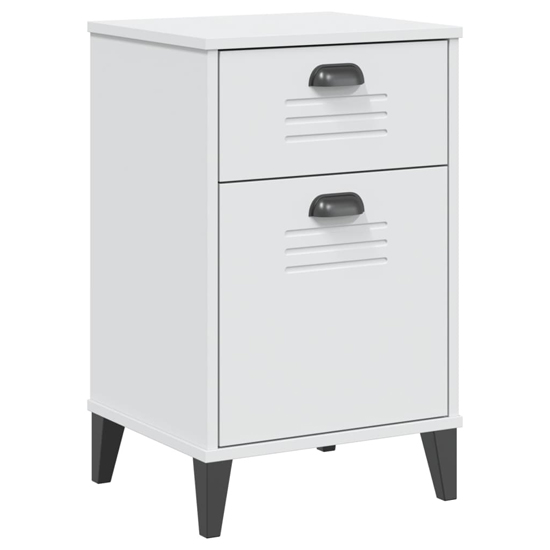 Hove Wooden Bedside Cabinet With 1 Door 1 Drawers In White