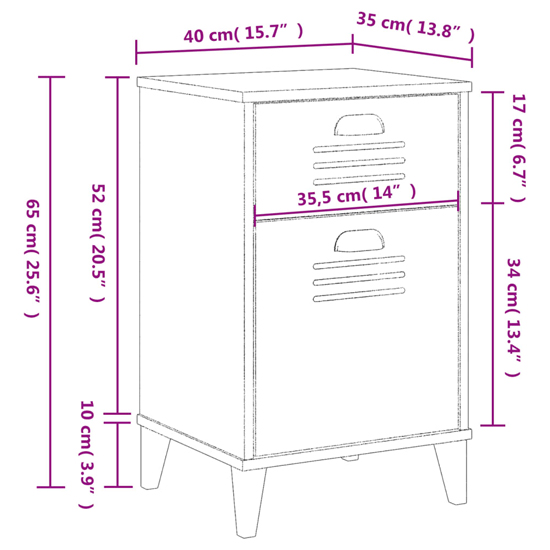 Hove Wooden Bedside Cabinet With 1 Door 1 Drawers In White
