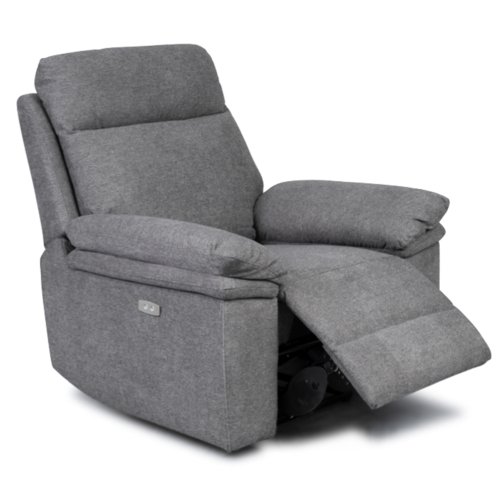 Hovian Fabric Electric Recliner 1 Seater Sofa in Dark Grey