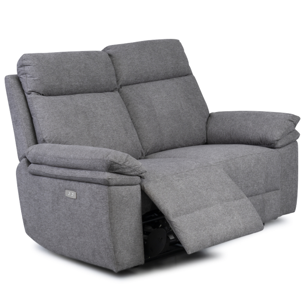Hovian Fabric Electric Recliner 2 Seater Sofa in Dark Grey