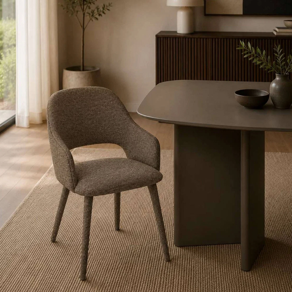 Hovion Hazel Fabric Dining Chairs in Pair