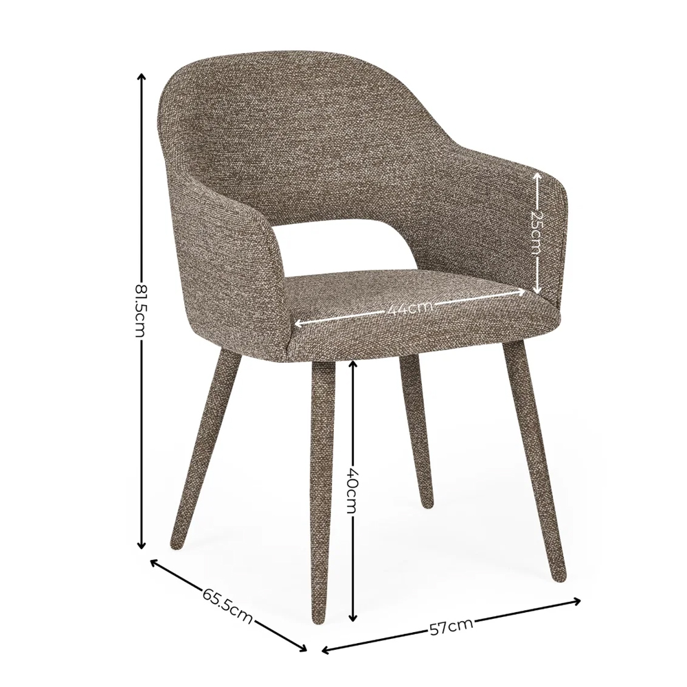 Hovion Hazel Fabric Dining Chairs in Pair