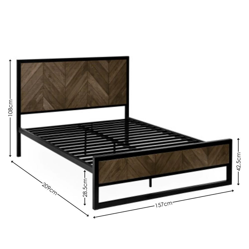 Hovrex Wooden King Size Bed in Dark Oak