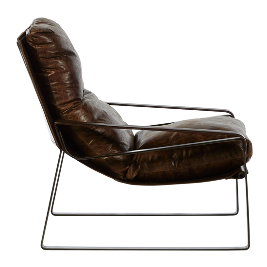 Hoxman Faux Leather Lounge Chaise Chair In Brown_3
