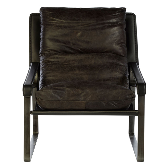 Hoxman Faux Leather Lounge Chaise Chair In Dark Brown_2