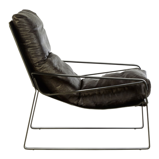 Hoxman Faux Leather Lounge Chaise Chair In Dark Brown_3