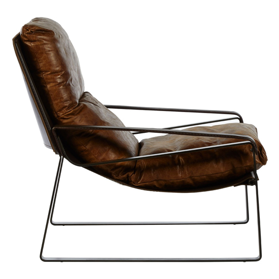 Hoxman Faux Leather Lounge Chaise Chair In Light Brown_3