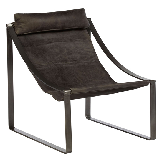 Read more about Hoxman faux leather sling design accent chair in ebony