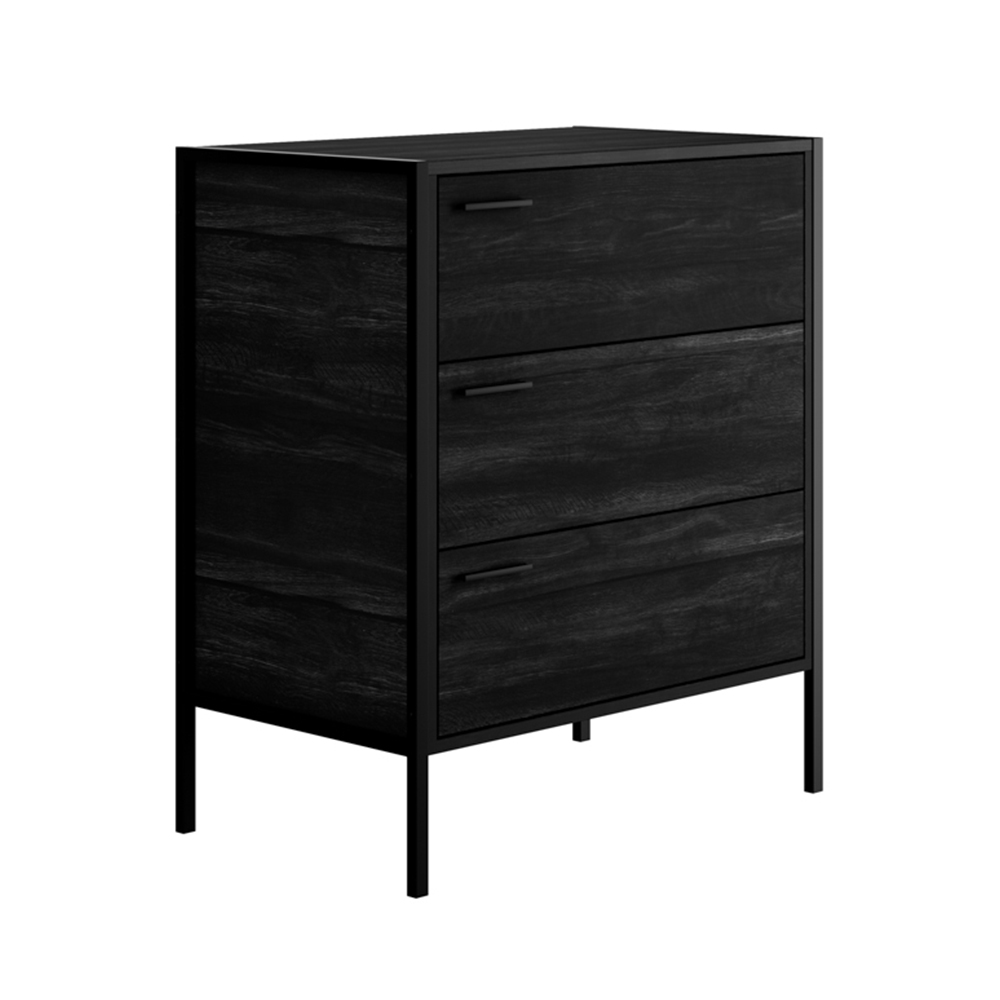 Read more about Hoxton wooden chest of 3 drawers in black