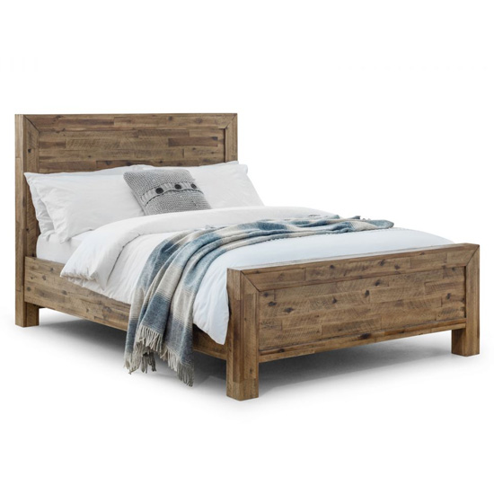 Hania Wooden Super King Size Bed In Rustic Oak Furniture in Fashion