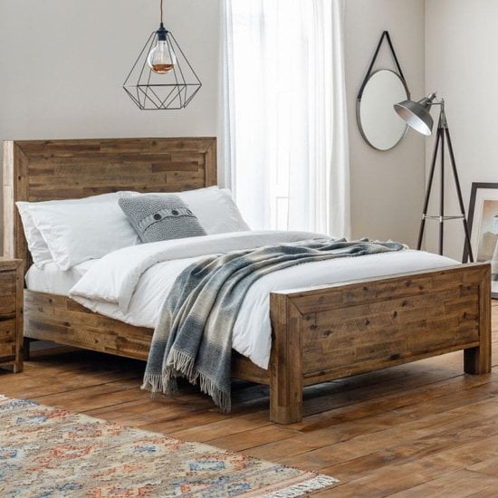Hania Wooden Super King Size Bed In Rustic Oak_1