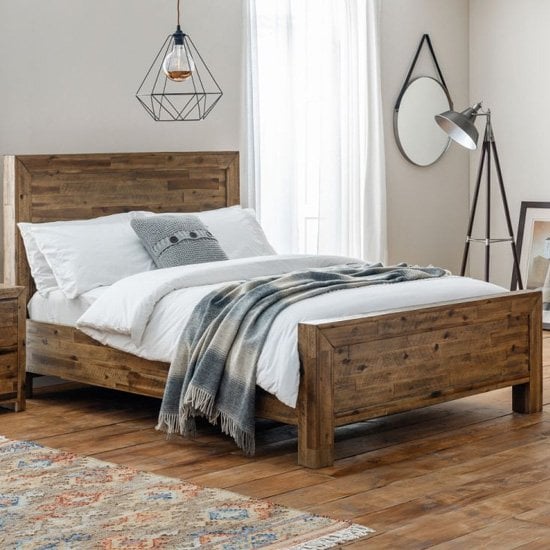 Photo of Hania wooden super king size bed in rustic oak