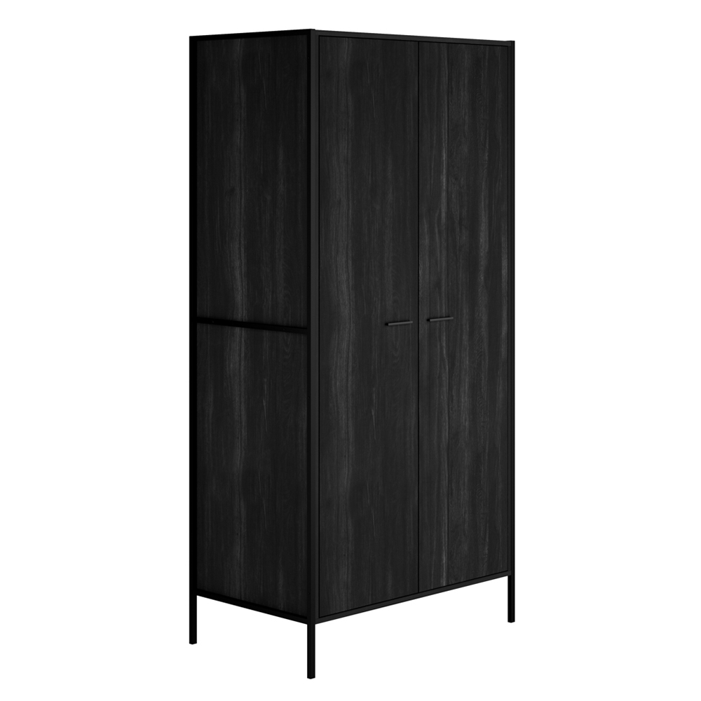 Read more about Hoxton wooden wardrobe with 2 door in black