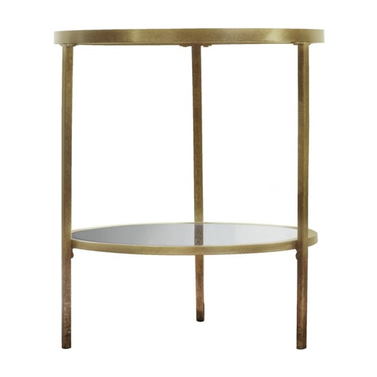 Product photograph of Hobson Clear Glass Side Table With Champagne Frame from Furniture in Fashion