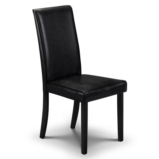 Haneul Black Faux Leather Dining Chair In Pair