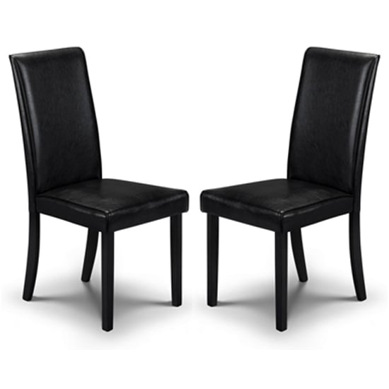 Photo of Haneul black faux leather dining chair in pair