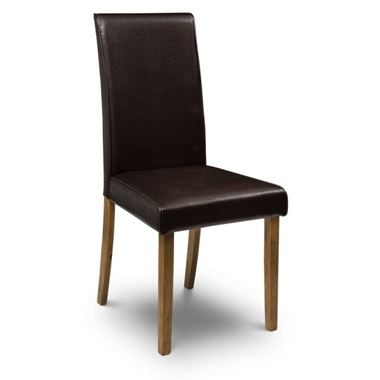 Haneul Brown Faux Leather Dining Chair In Pair_2