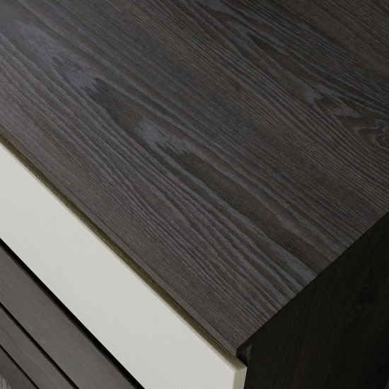 Hayward Wooden Chest Of 4 Drawer In Charcoal Ash And Pearl Oak