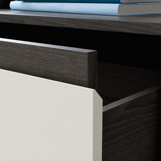Hayward Wooden Chest Of 4 Drawer In Charcoal Ash And Pearl Oak