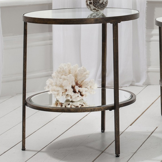 Photo of Hobson clear glass side table with bronze frame