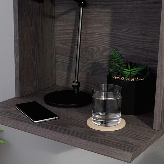 Hayward Wooden Wall Hung Laptop Desk In Charcoal Ash Pearl Oak