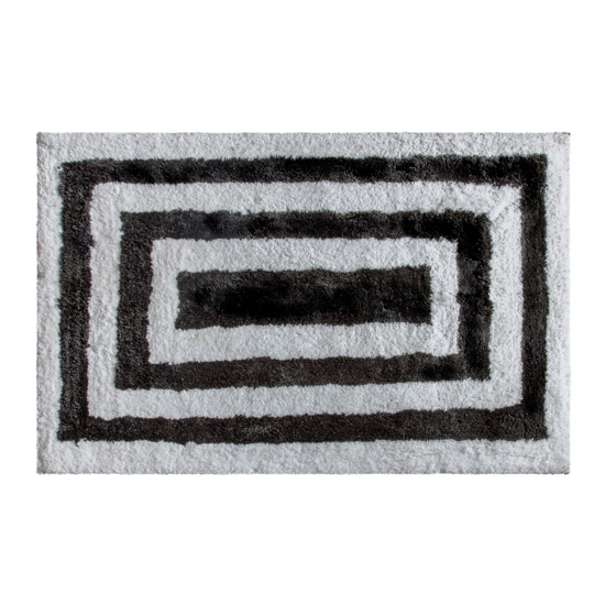 Hugger Medium Fabric Upholstered Rug In Black And White