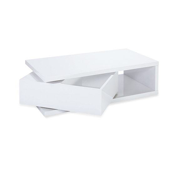 Hayfa Wooden Coffee Table In White High Gloss