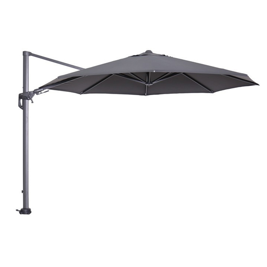 Product photograph of Hugo Cantilever Parasol Round In Dark Grey With Granite Base from Furniture in Fashion