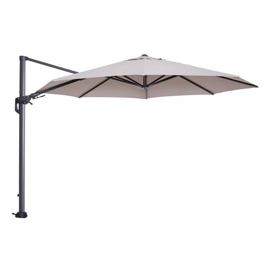Product photograph of Hugo Cantilever Parasol Round In Sand With Granite Base from Furniture in Fashion