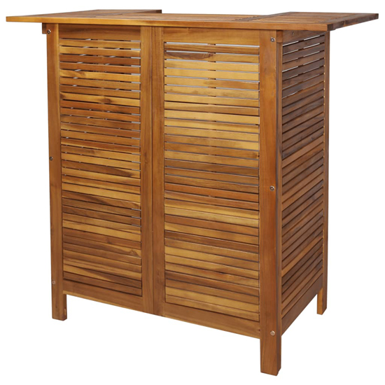 Hugo Solid Wood Garden Bar Table And Bar Chairs With Backrest