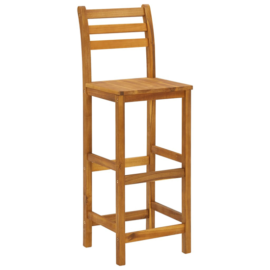 Hugo Solid Wood Garden Bar Table And Bar Chairs With Backrest