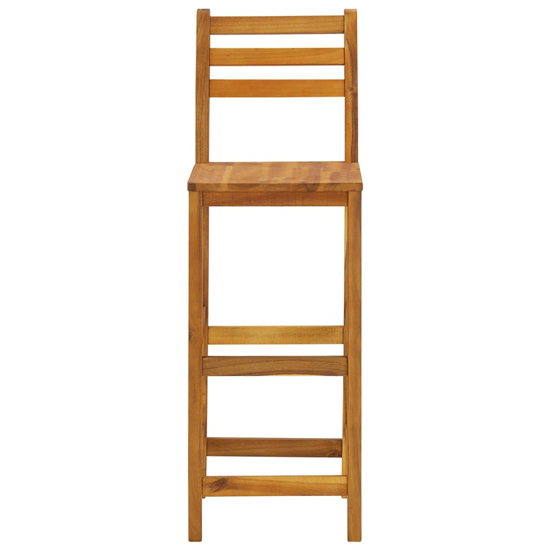Hugo Solid Wood Garden Bar Table And Bar Chairs With Backrest