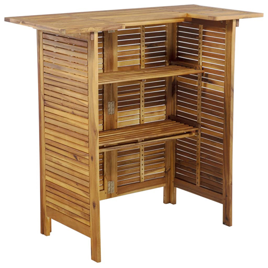Hugo Solid Wood Garden Bar Table And Bar Stools With Round Seat