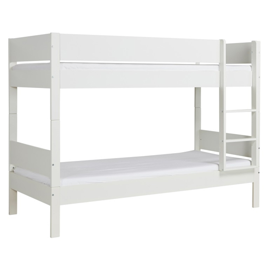 Huia Kids Wooden Bunk Bed With Underbed Drawers In White_2