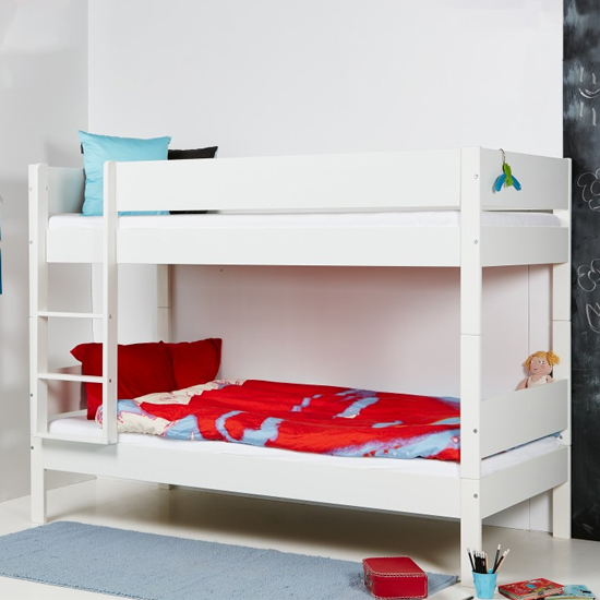 Huia Kids Wooden Bunk Bed With Underbed Drawers In White_5