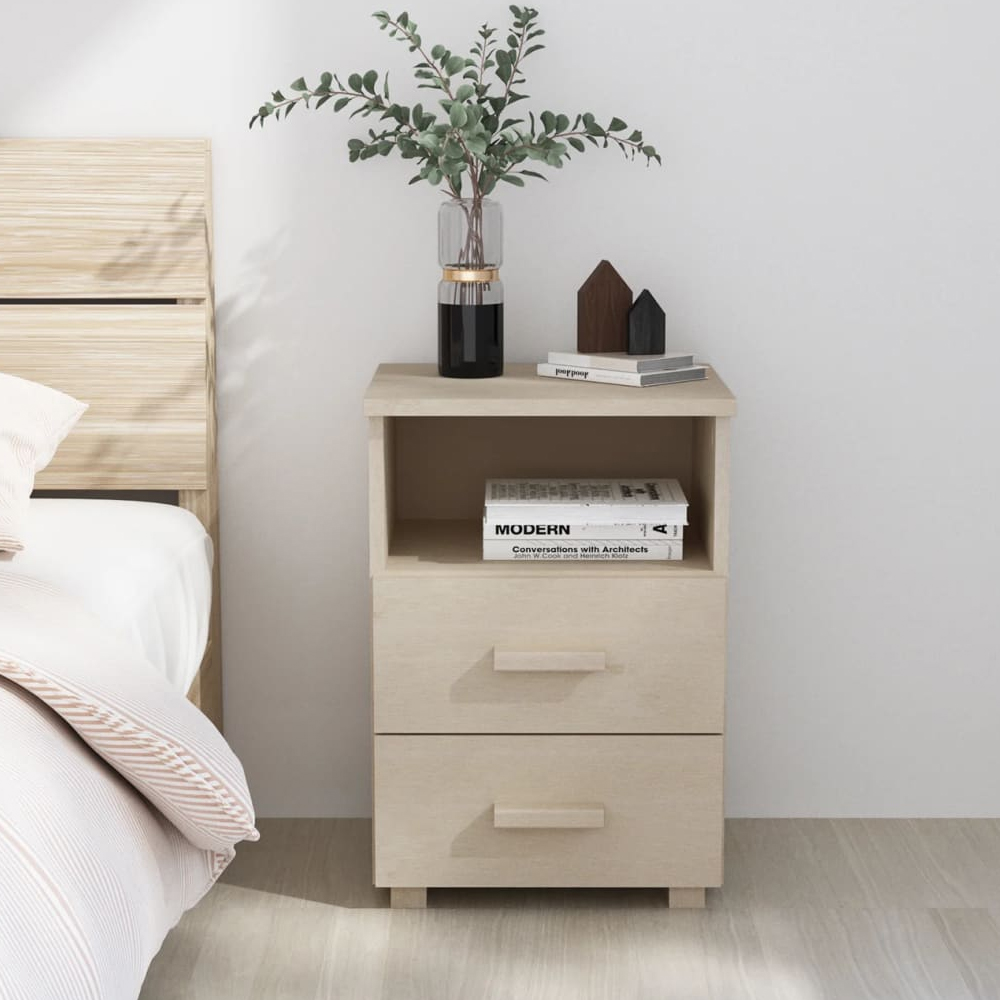 Read more about Hull wooden bedside cabinet with 2 drawers 1 shelf in brown