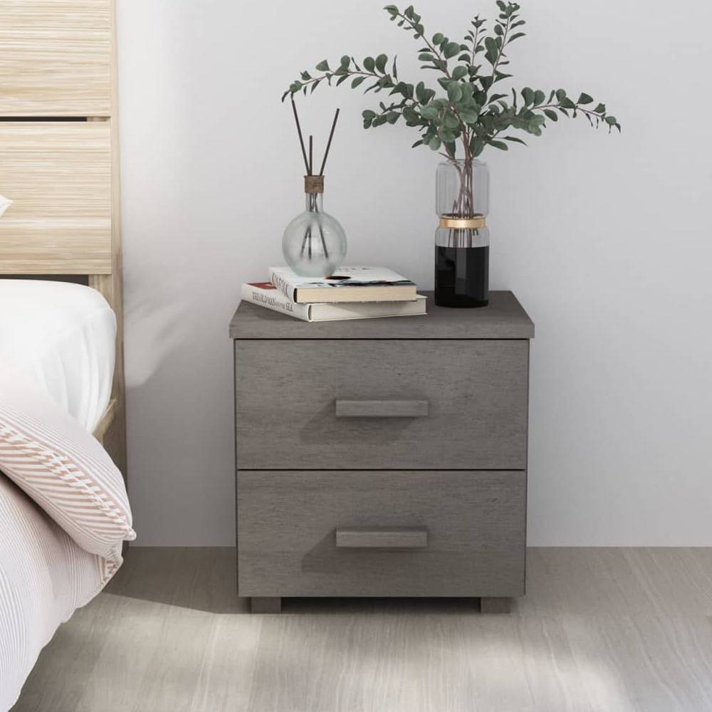 Read more about Hull wooden bedside cabinet with 2 drawers in light grey
