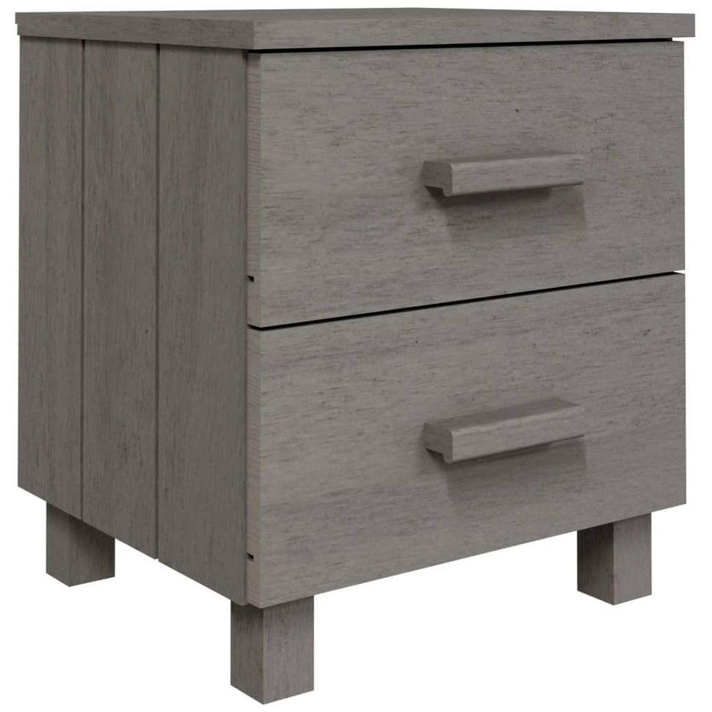 Hull Wooden Bedside Cabinet With 2 Drawers In Light Grey