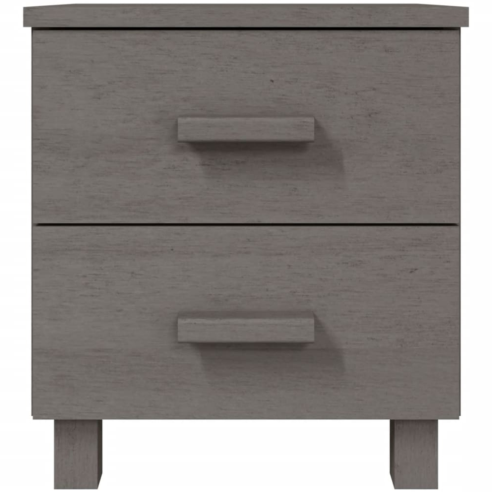 Hull Wooden Bedside Cabinet With 2 Drawers In Light Grey