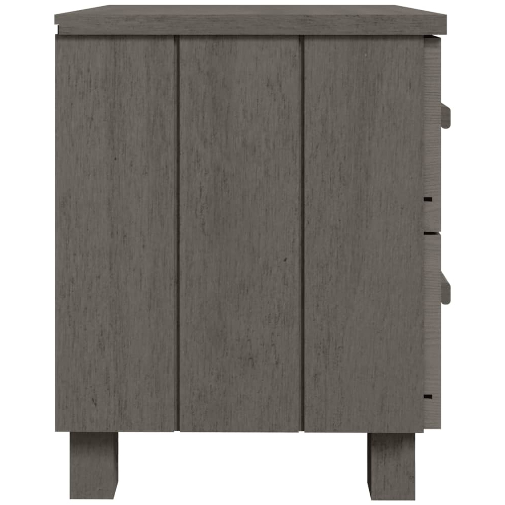 Hull Wooden Bedside Cabinet With 2 Drawers In Light Grey