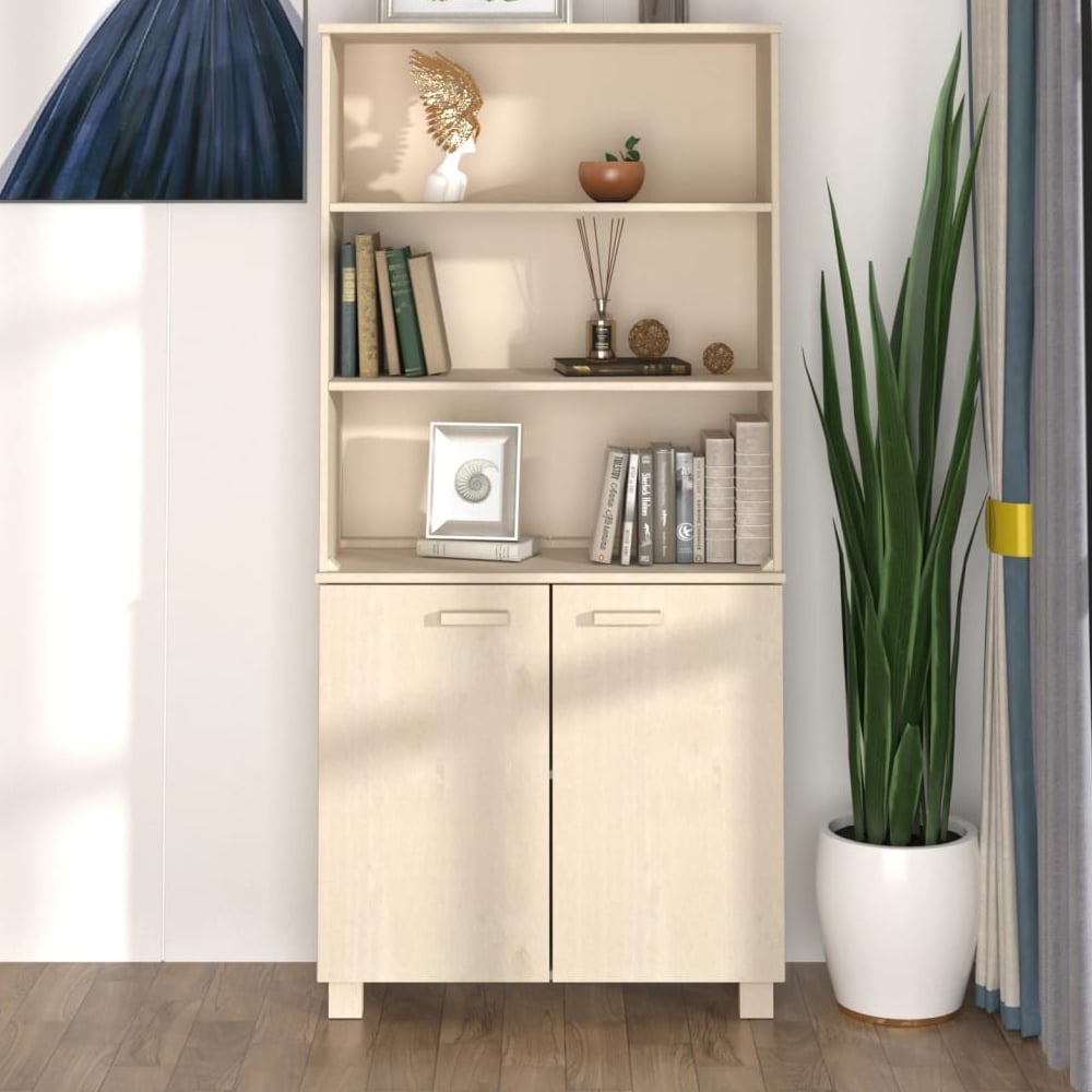 Hull Wooden Bookcase With 2 Doors In Brown