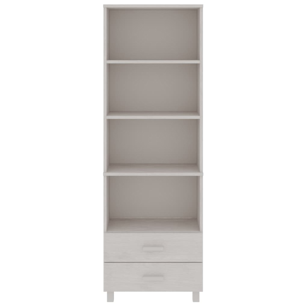 Hull Wooden Bookcase With 2 Drawers In White