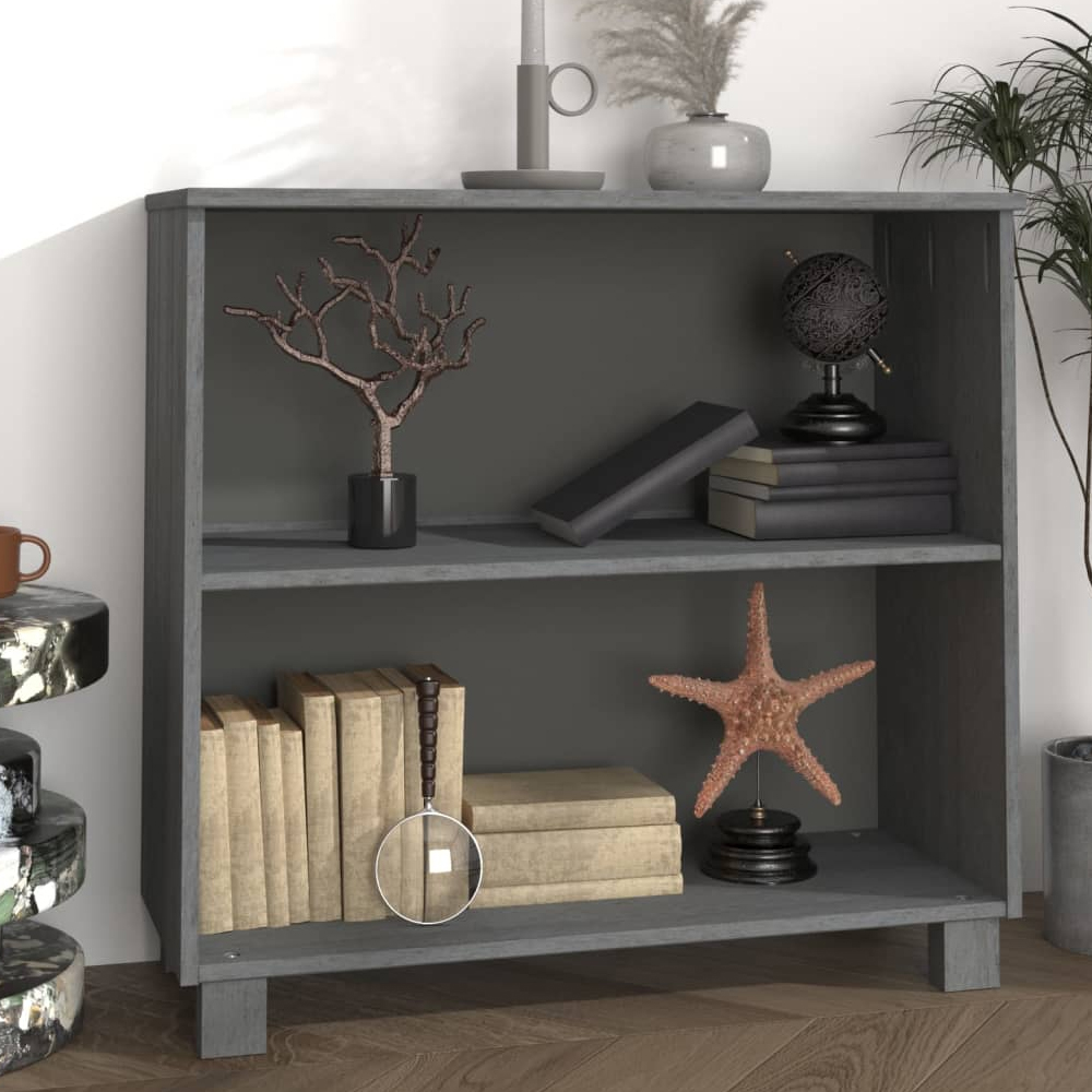 Read more about Hull wooden bookcase with 2 shelf in dark grey