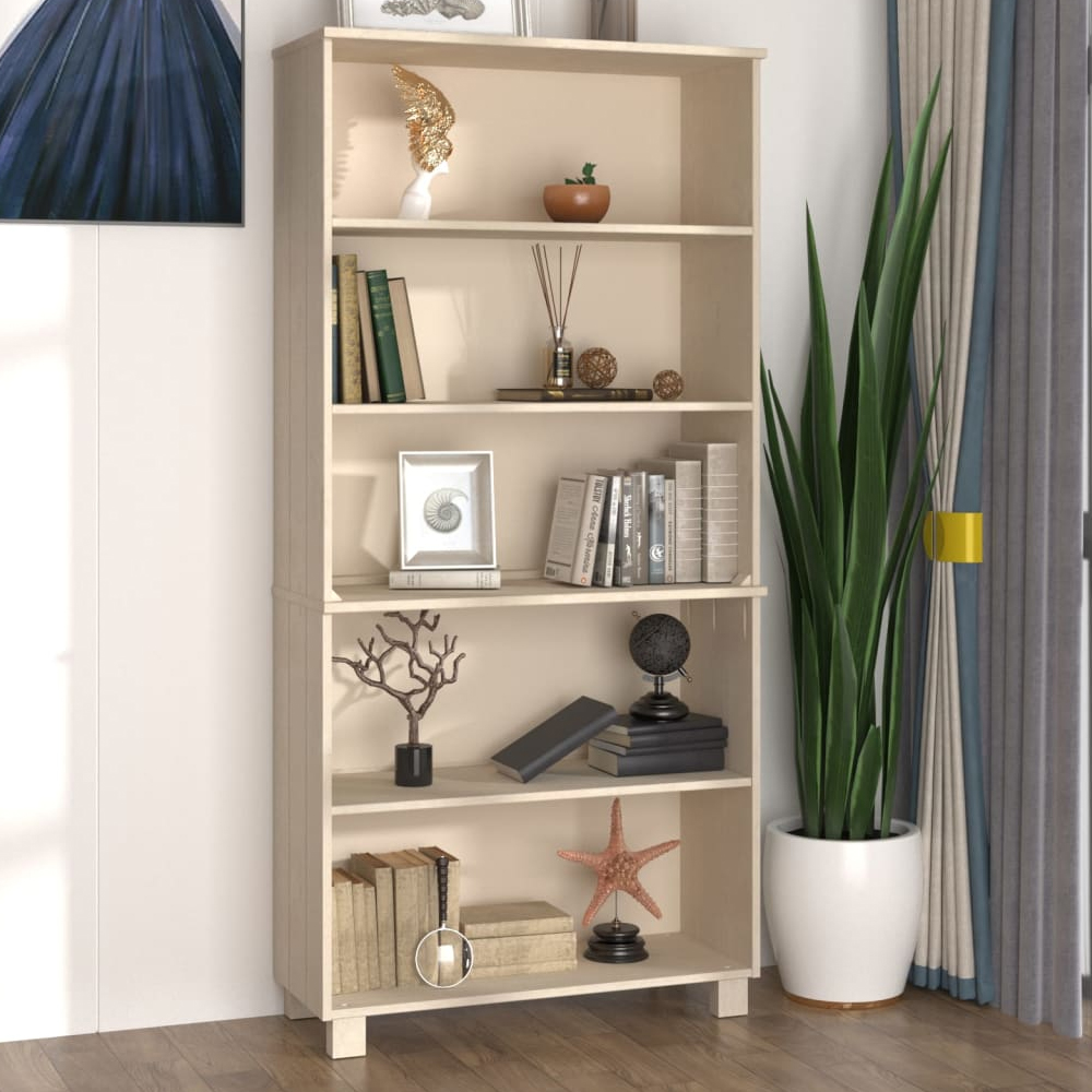 Read more about Hull wooden bookcase with 5 shelves in brown