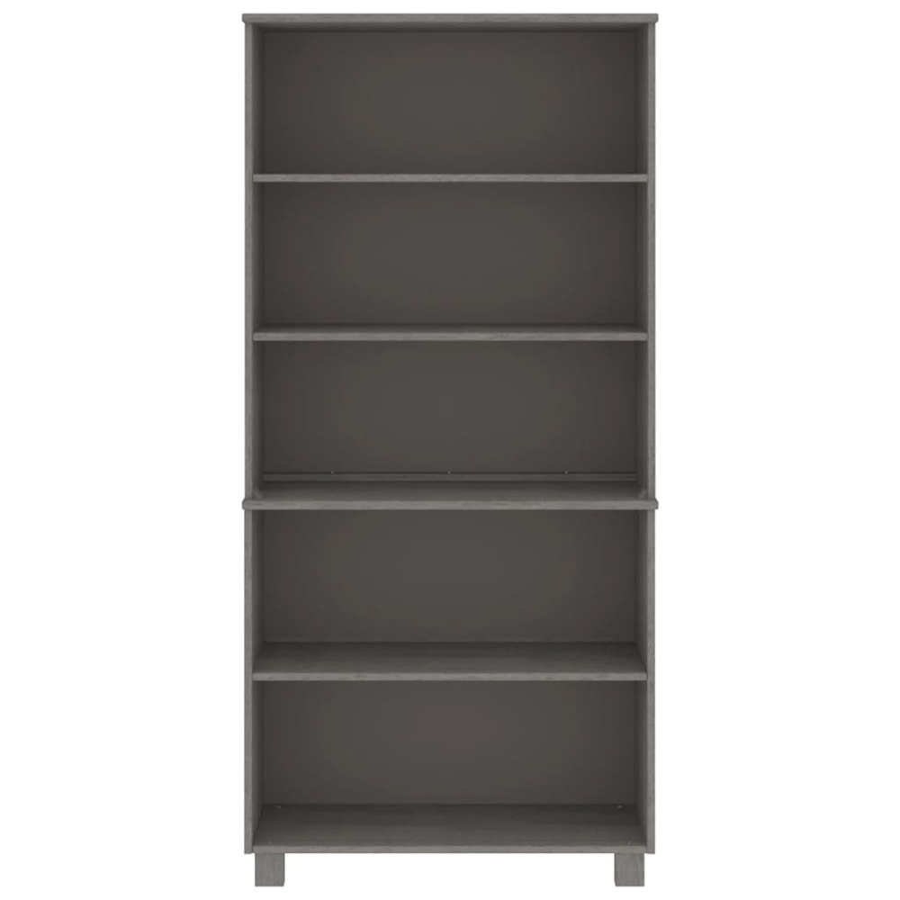 Hull Wooden Bookcase With 5 Shelves In Light Grey