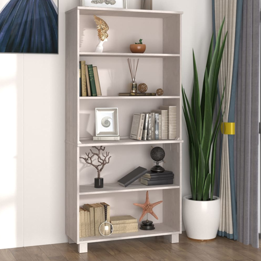 Read more about Hull wooden bookcase with 5 shelves in white